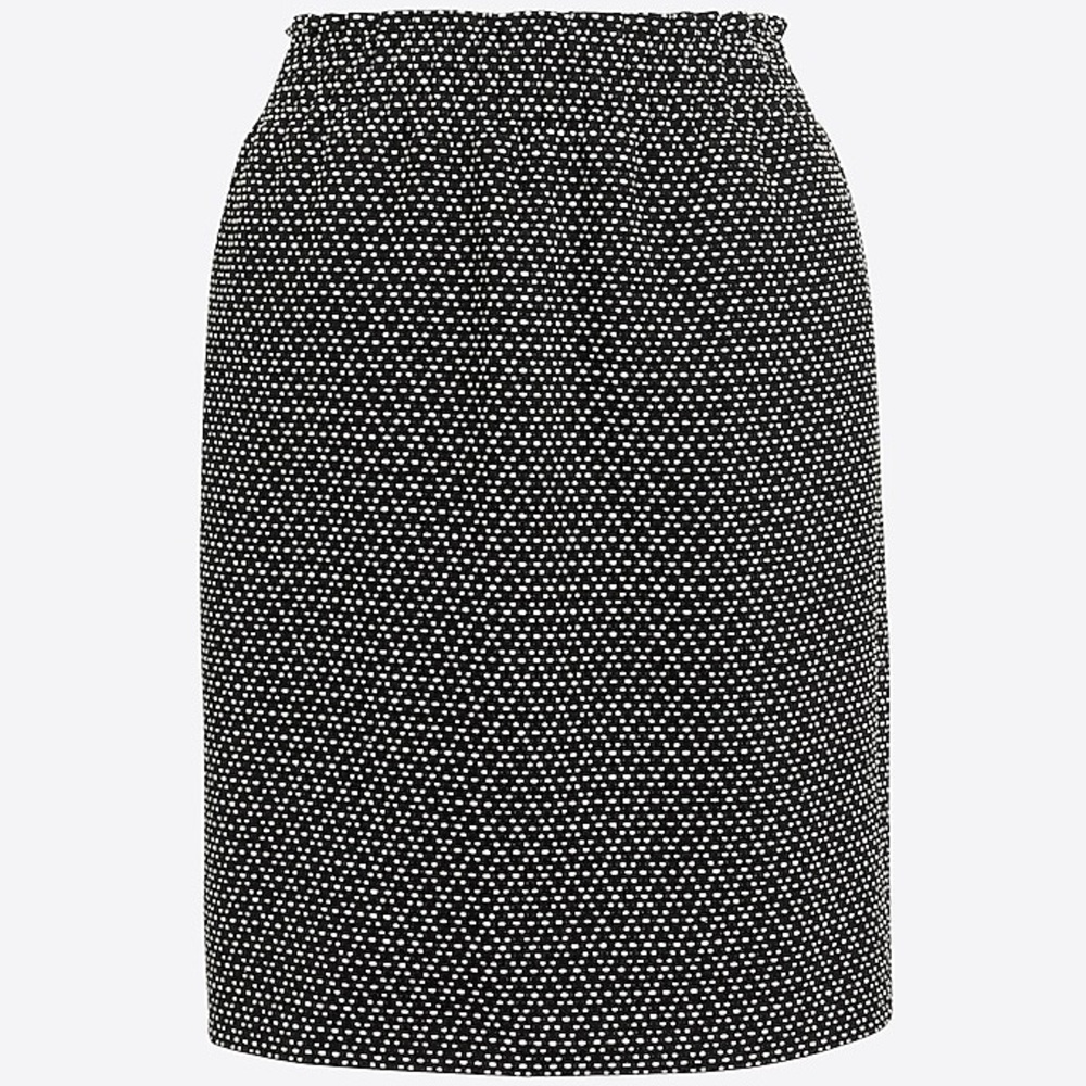 J. Crew Black and White Smocked Mini Skirt size 14